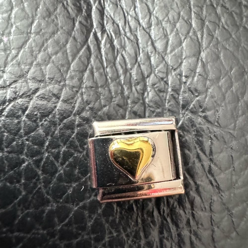 Gold tone heart Italian charm